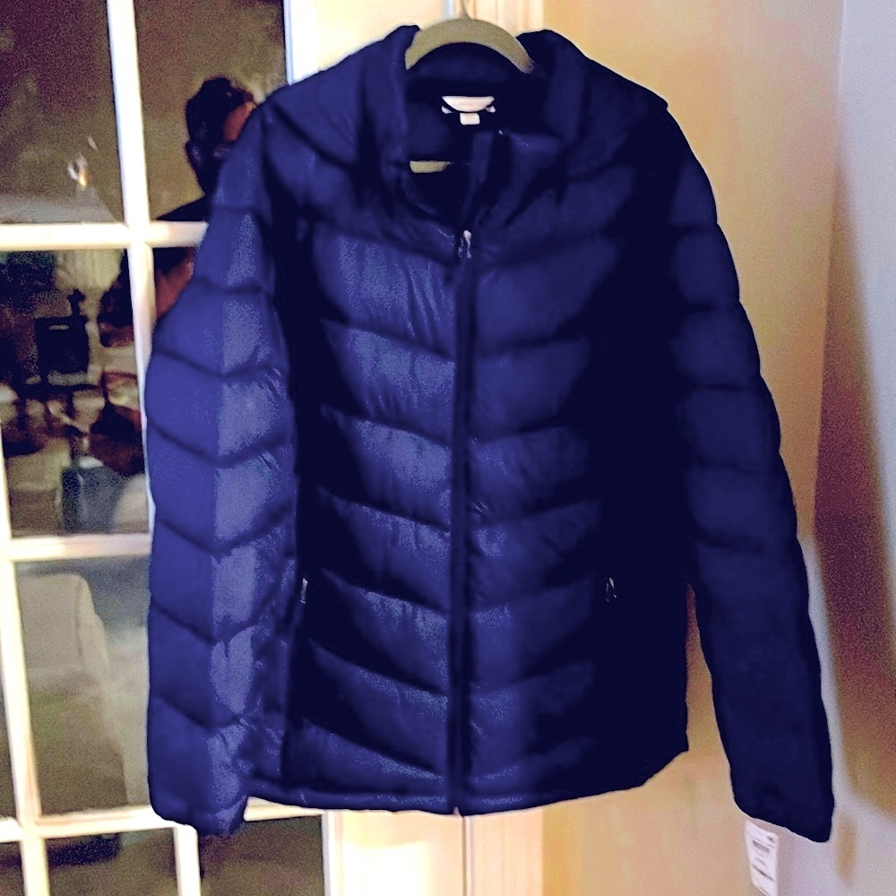 CHARTER CLUB PUFFER JACKET MENS XXL NEW W TAGS NAVY BLUE stuff bag